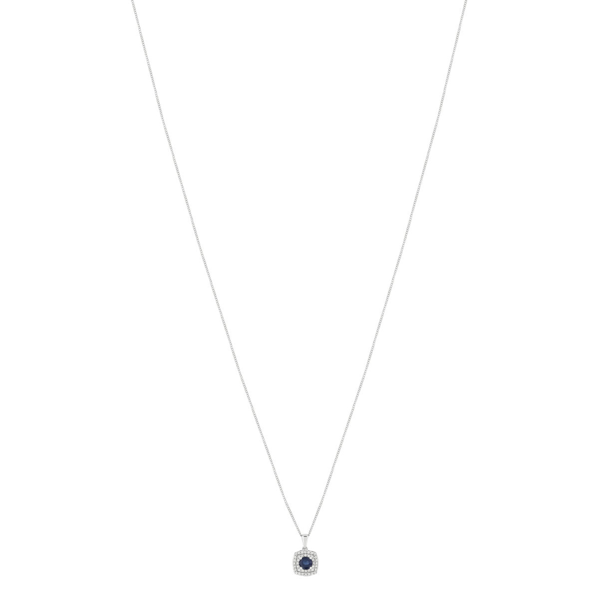 Collier MATY Or 750 blanc Saphir et Diamants