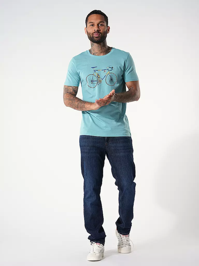 GREENBOMB T-Shirt GUIDE BIKE KNUT blau