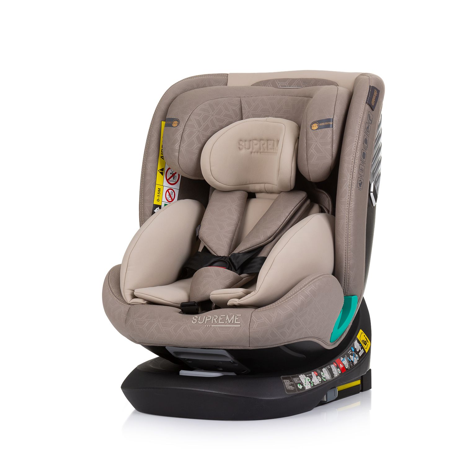 Chipolino i-Size Kindersitz Supreme (40-150 cm) verstellbar 360° drehbar Isofix beige