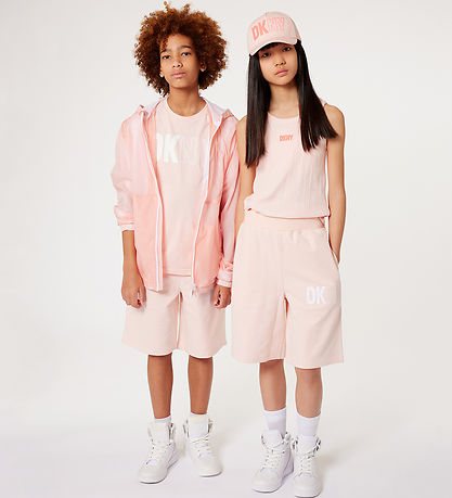 DKNY Sweatshorts - Rosa m. Weiß