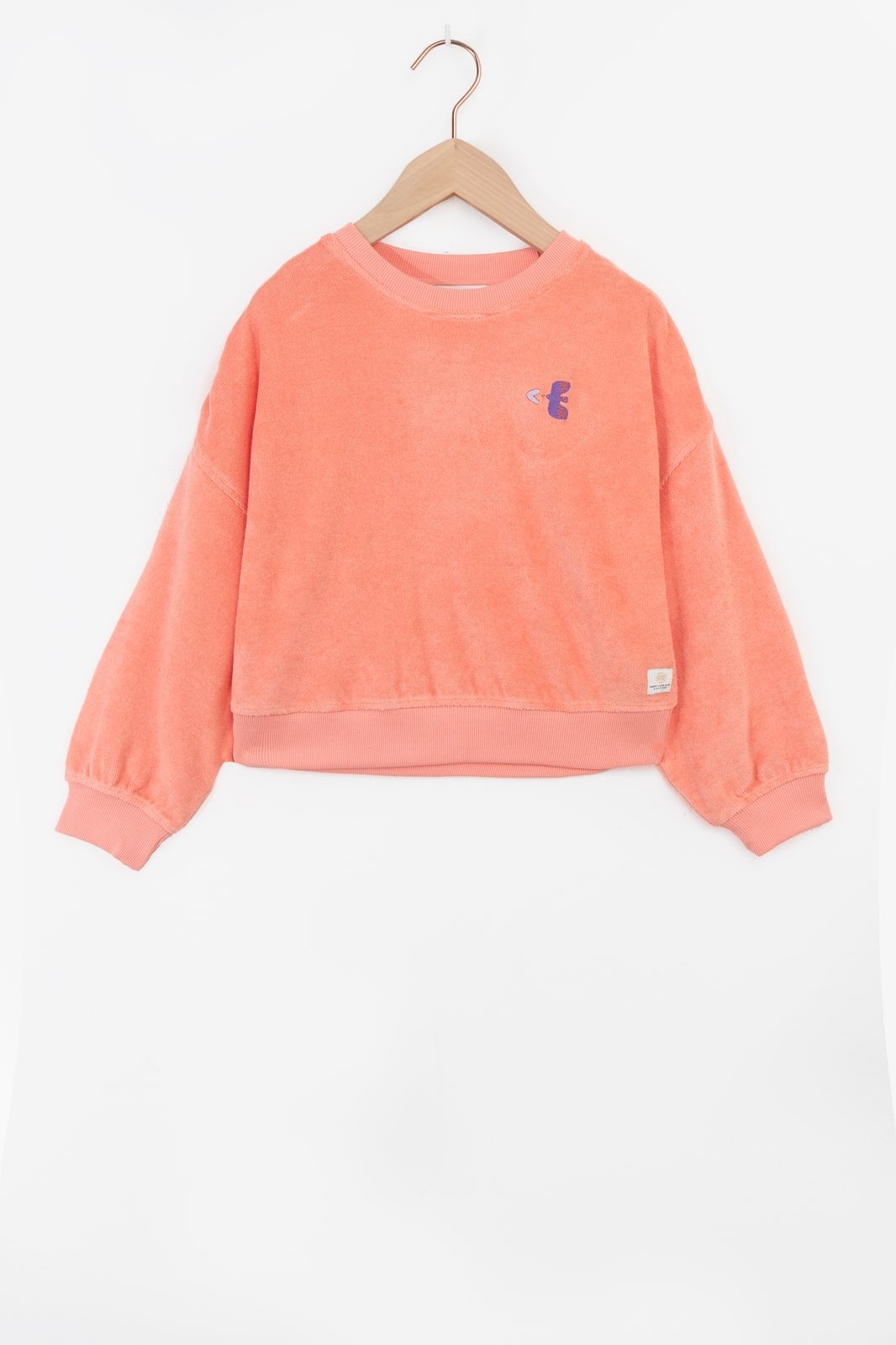 Koraal roze badstof sweater