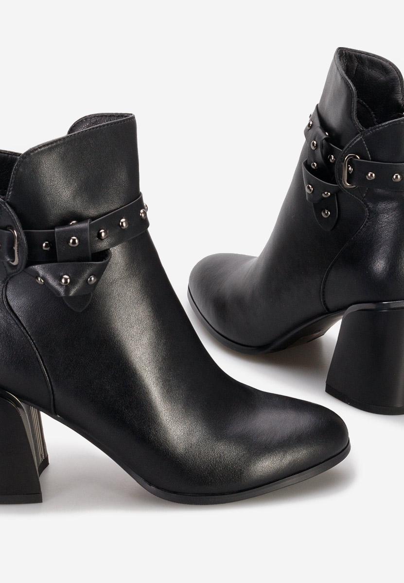 Bottines à talon noires Viktoria