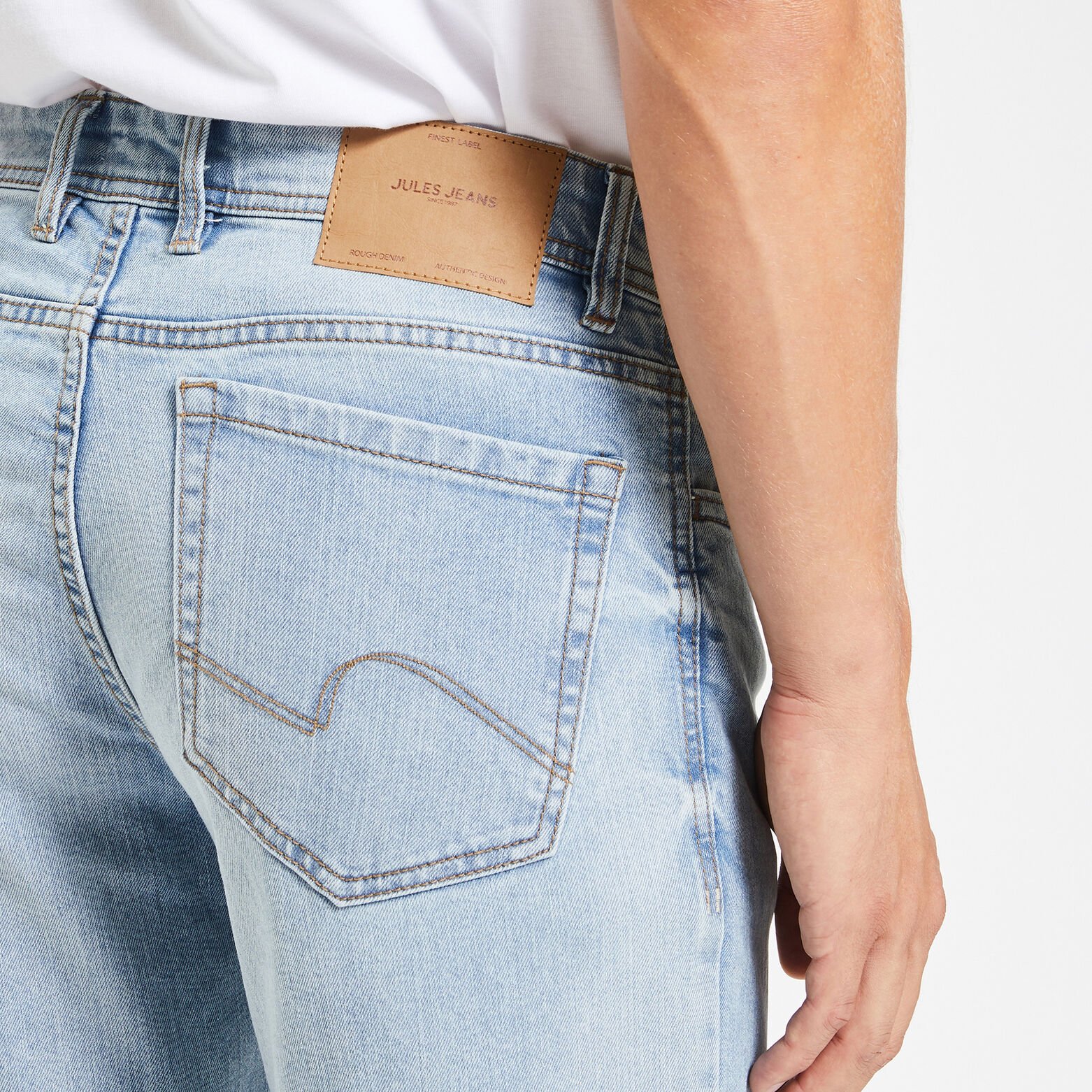 Jean straight en coton et polyester recyclés Bleu