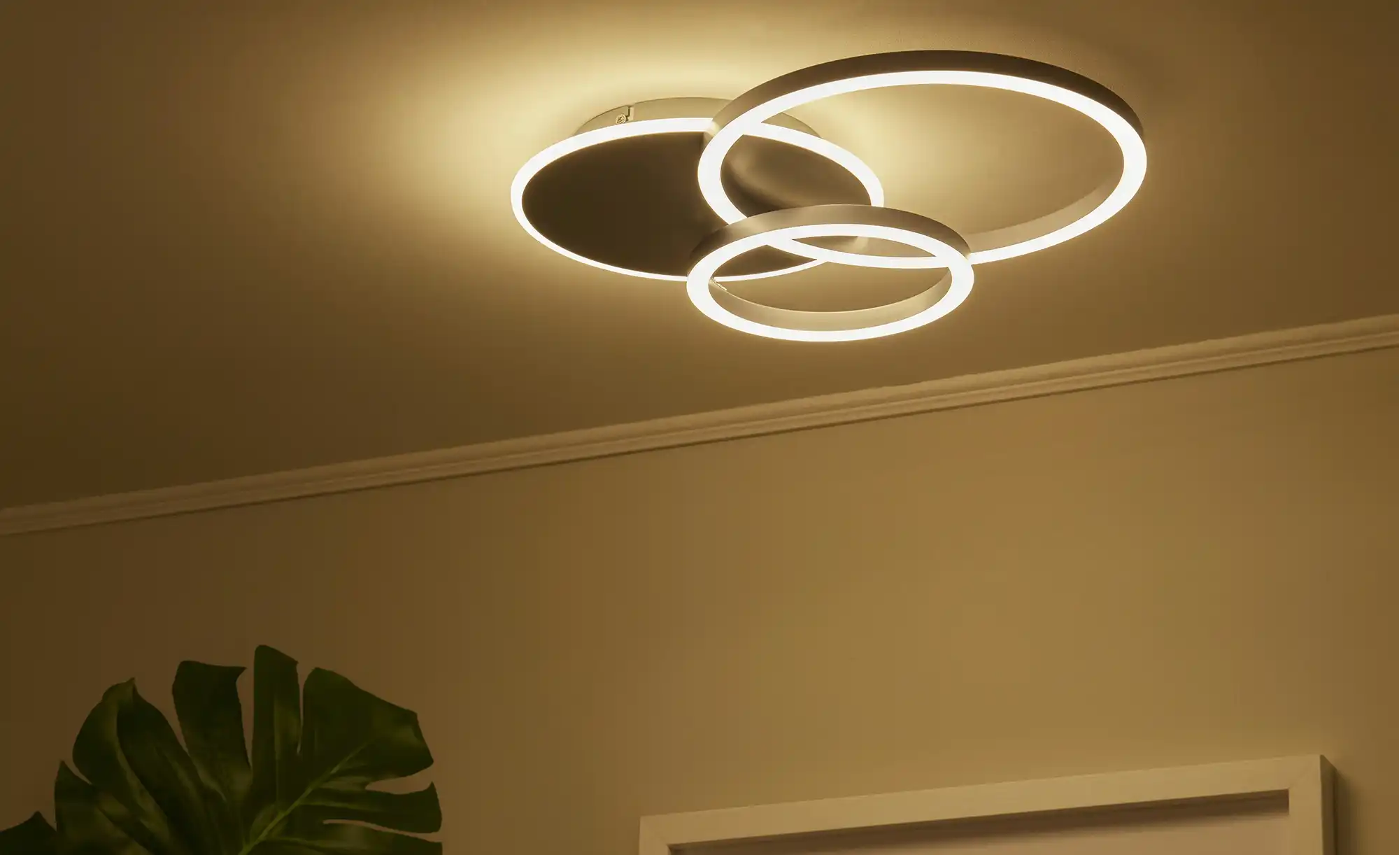 KHG LED-Deckenleuchte,3-flammig, geometrisch, anthrazit
