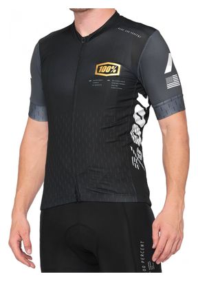 Maillot Manches Courtes Jersey Exceeda 100% Noir / Gris