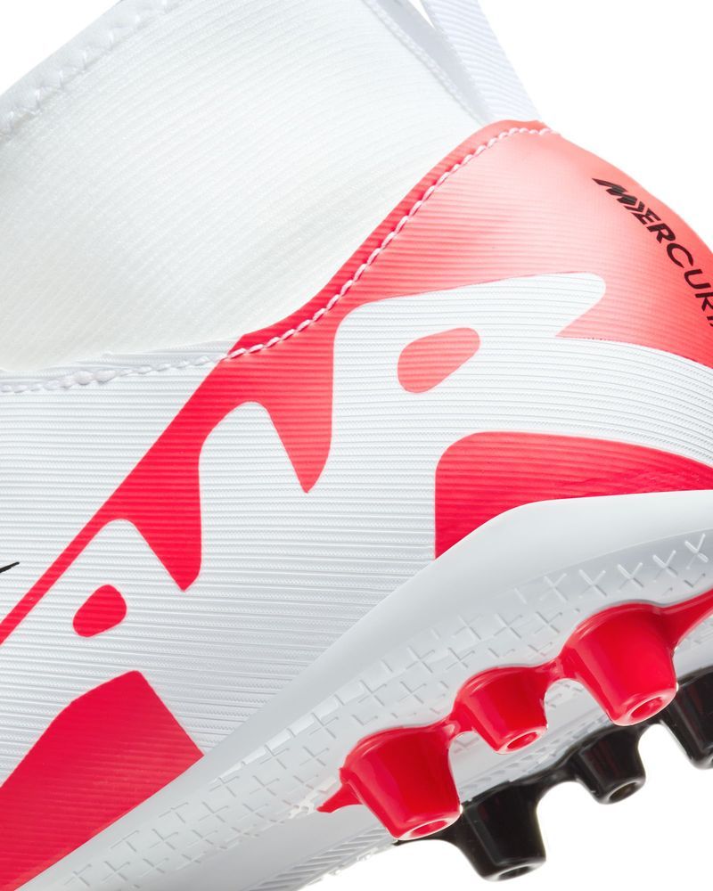 Chaussures de football Nike Mercurial Superfly 9 Academy AG Rouge & Blanc pour enfant