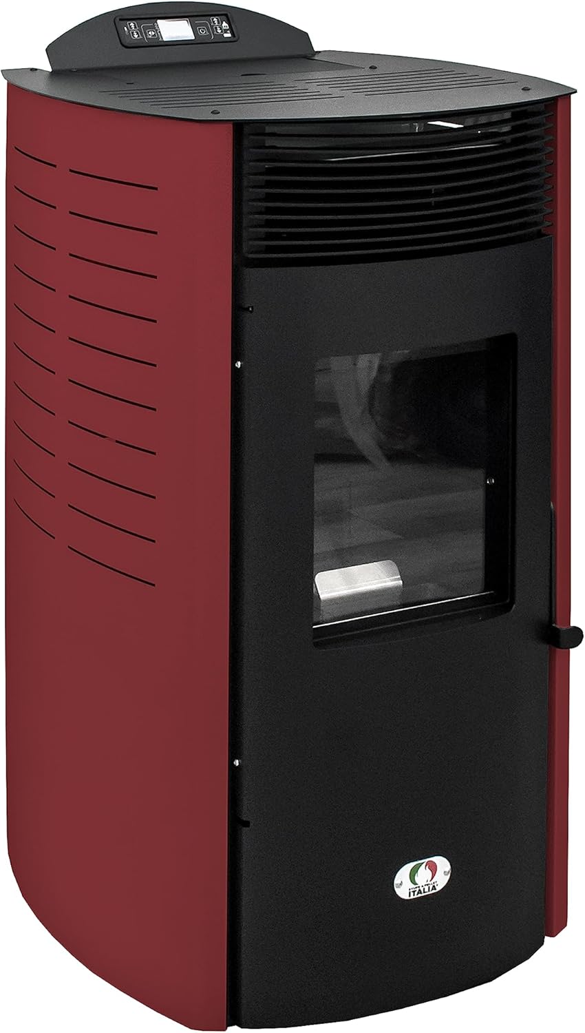STUFE A PELLET ITALIA Siberia Aria New 15 KW WiFi | Pelletöfen Heizt 140m² Effizienz 92% Autonomie 30 Std Programmierbar WiFi-Steuerung 5 Geschwindigkeiten und Kräfte 24 Monate Garantie Rot