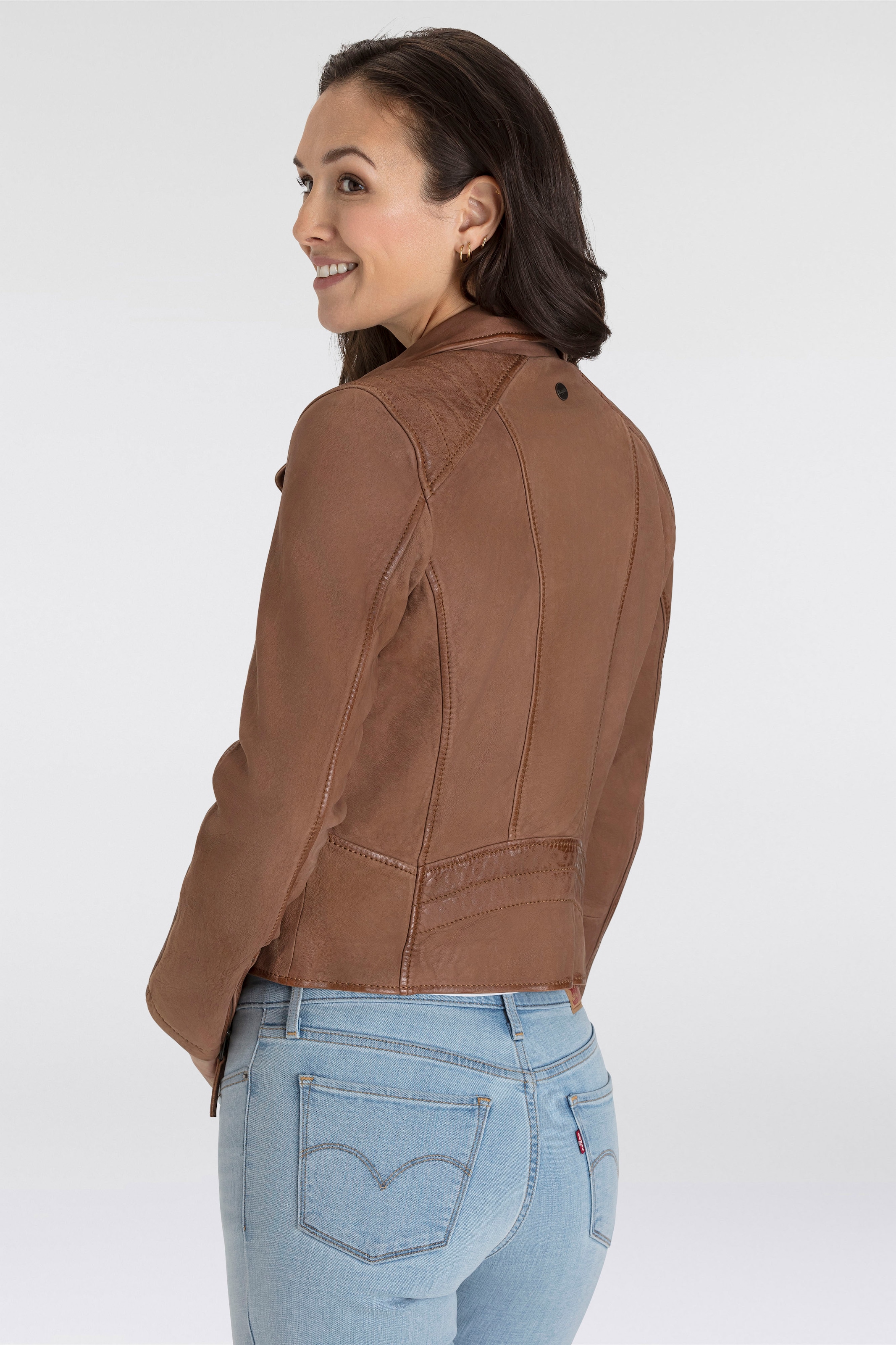 Mauritius Lederjacke »MWAmita OT« mit asymmetrischem Reissverschluss