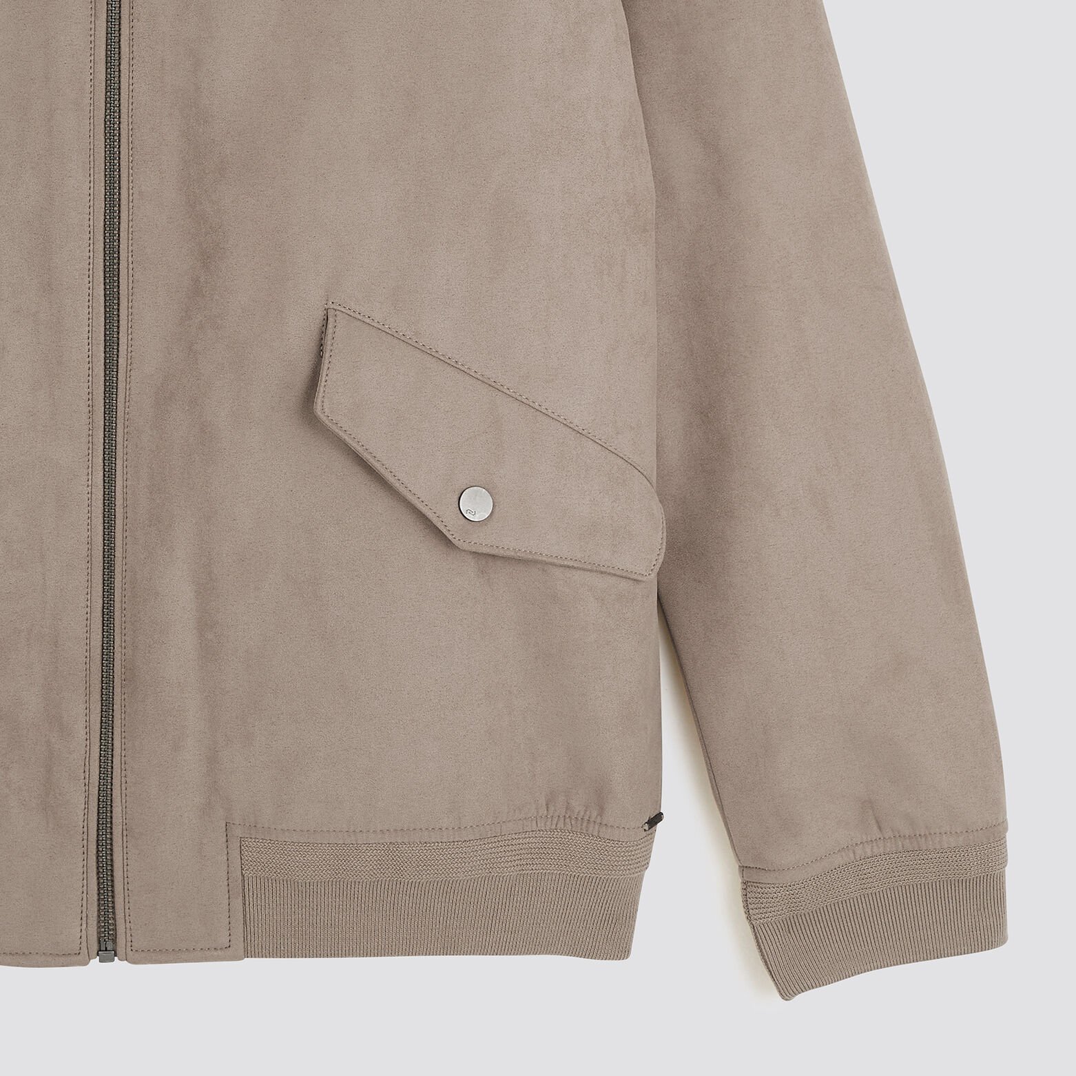 Blouson zippé aspect velours Beige