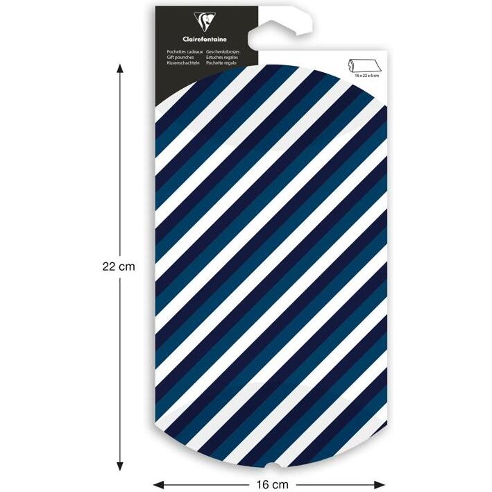 Pochette cadeau, 16x22cm, Blue Line - Bleu