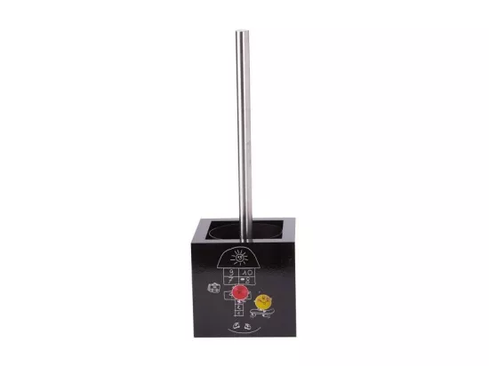 Brosse Wc avec support MDF & Inox Marelle Noir MSV