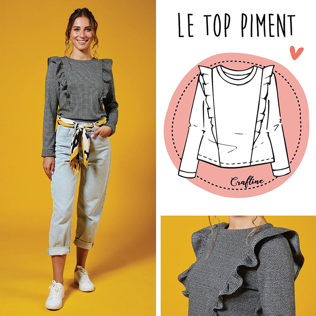 Patron de couture top Piment  - CRAFTINE