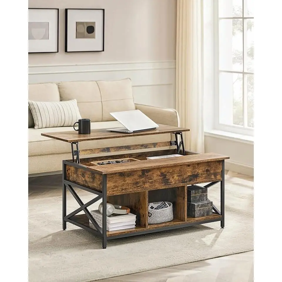 Koffietafel, salontafel met hefblad voor in de woonkamer