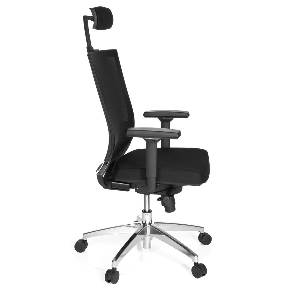Profi Bürostuhl PORTO MAX HIGH Stoff/Netzstoff mit Armlehnen (höhenverstellbar) hjh OFFICE