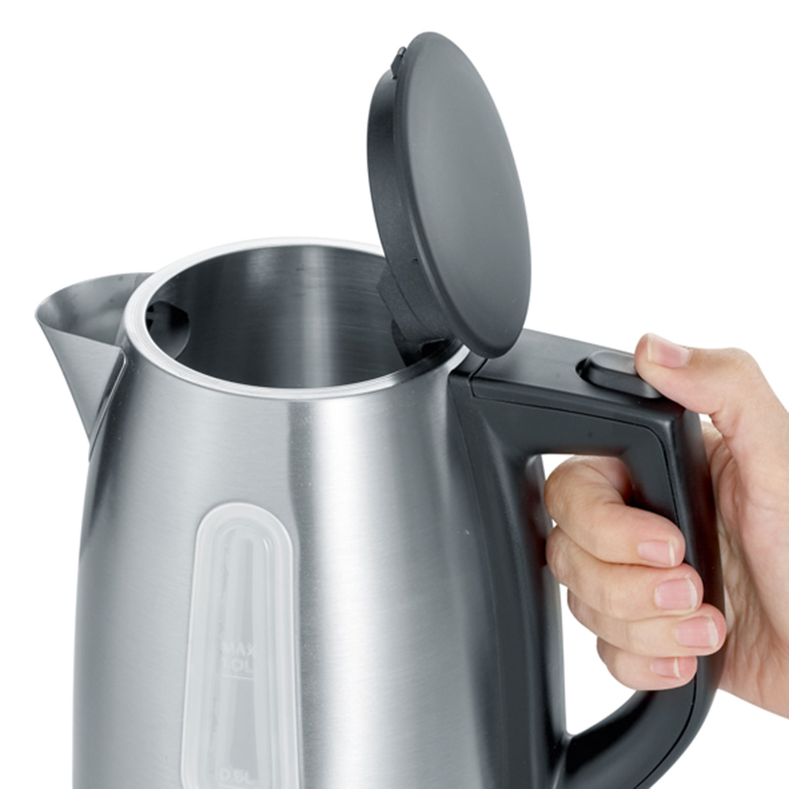 SEVERIN Wasserkocher WK 3469 - Edelstahl-schwarz - 1 Liter