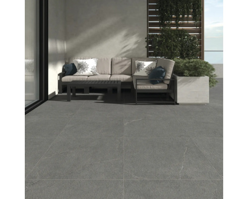 FLAIRSTONE porseleinen terrastegel Canyon Grey gerectificeerde rand 90 x 90 x 2 cm