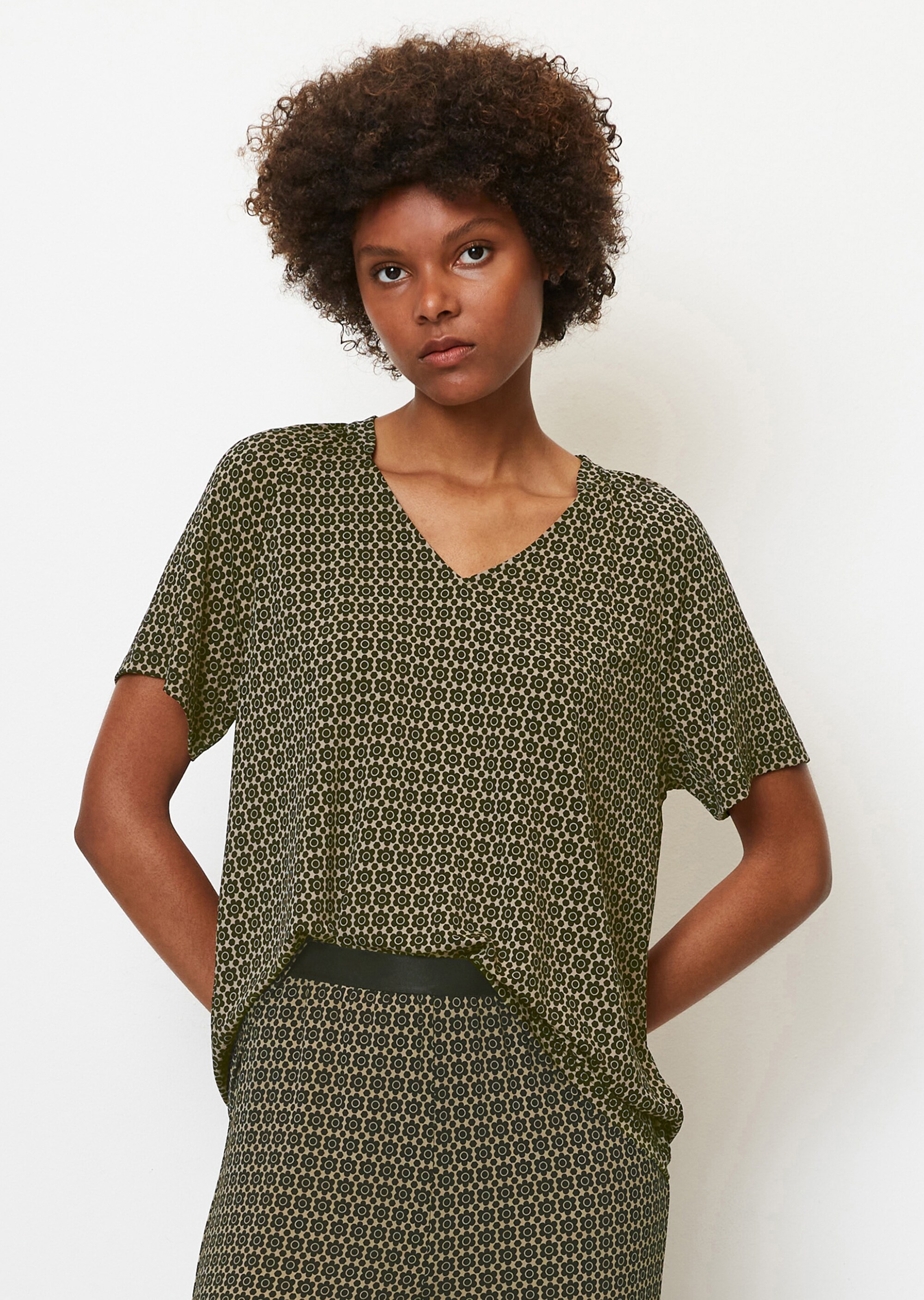 Jersey-Blusen-Shirtmit Allover-Print