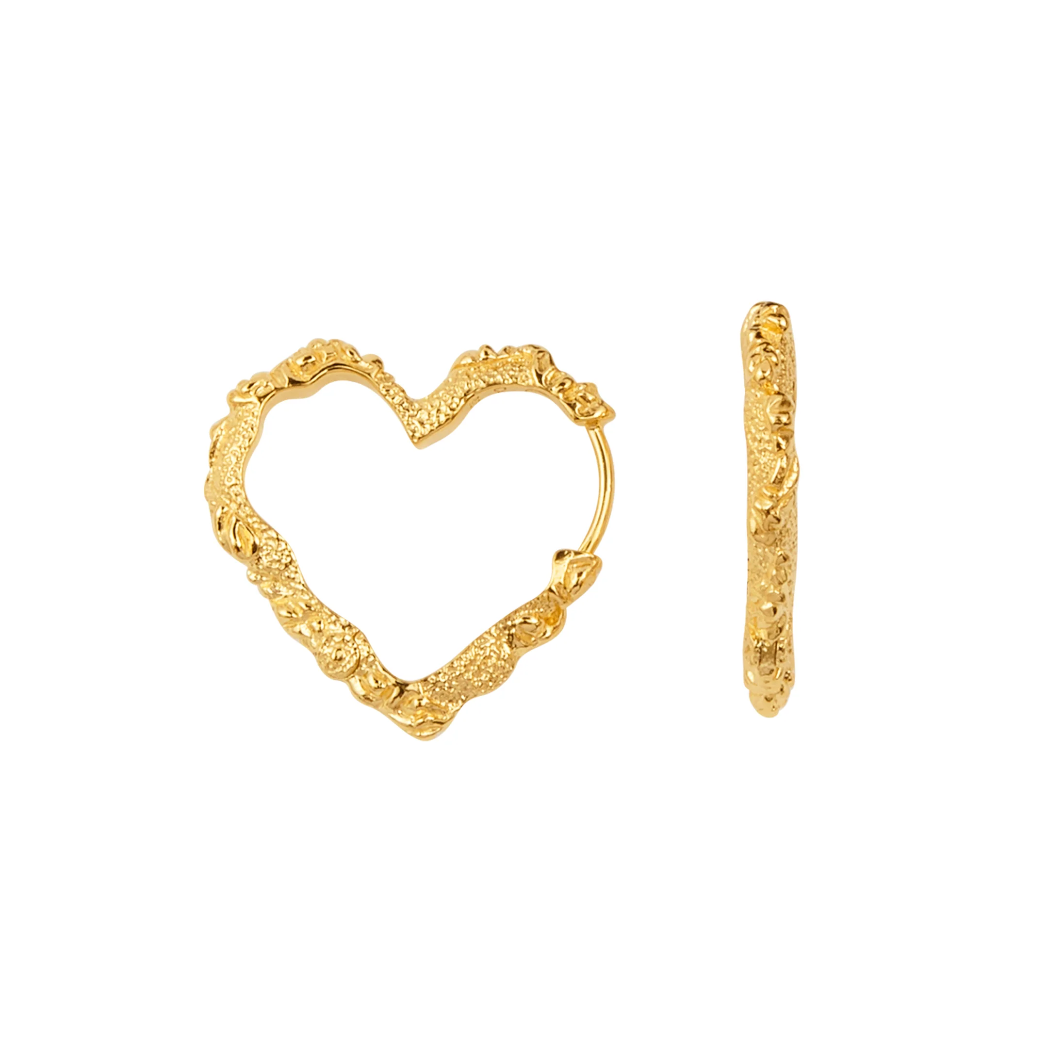 Camille Brinch  Heart Crush hoops - forgyldt