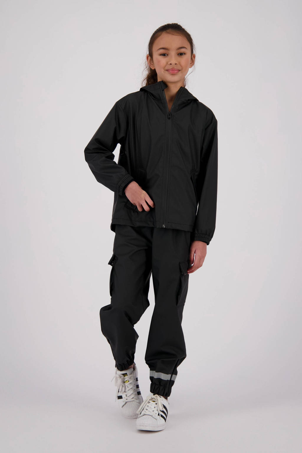 Vingino kids regenjas Thyfoon zwart
