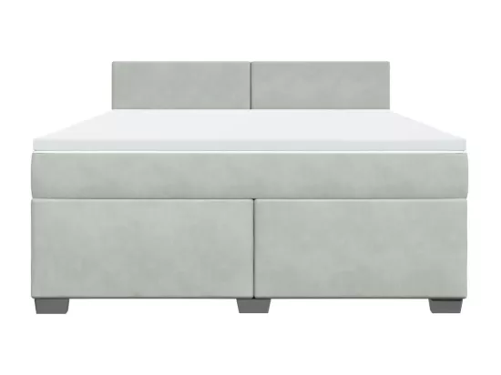 Sommier à lattes de lit et matelas Gris clair 180x200cm Velours