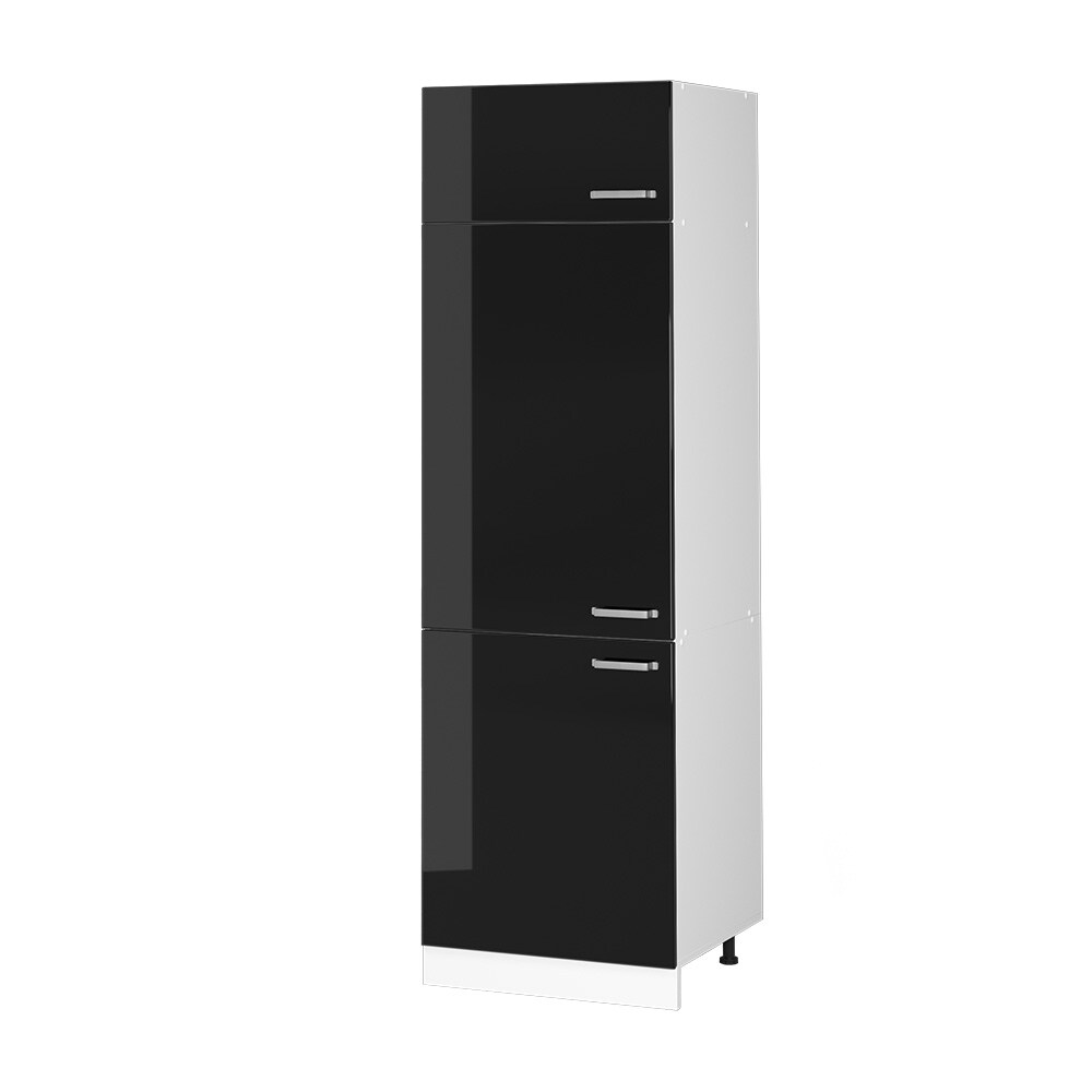 Vicco Kühlumbauschrank Küchenschrank R-Line Solid Weiß Schwarz 60 cm modern