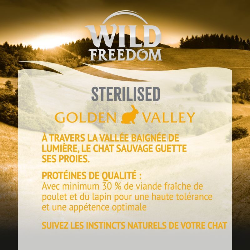 Wild Freedom Adult Golden Valley Sterilised, lapin - sans céréales