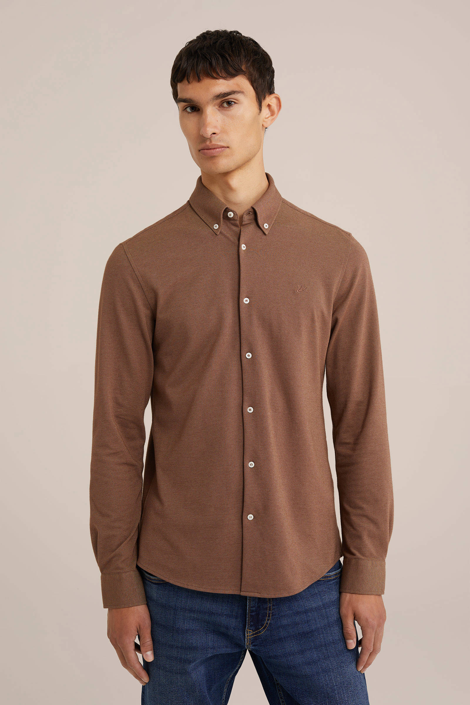 WE Fashion slim fit overhemd Saro