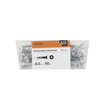 KARWEI unischroef platkop verzinkt 6x60 mm (70 stuks)