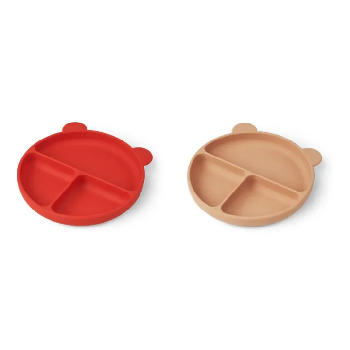 Liewood Assiettes Merrick en silicone - Set de 2 | Rouge