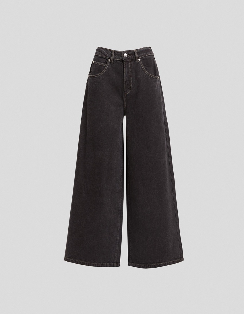 Calças de sarja Generation Bershka de perna larga e corte relaxado