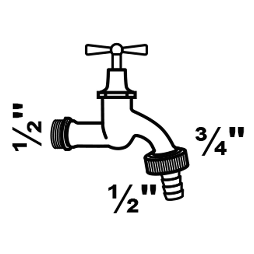 KIRCHHOFF Wasserhahn Garten, Außenwasserhahn mit Schlauchverbinder 1/2