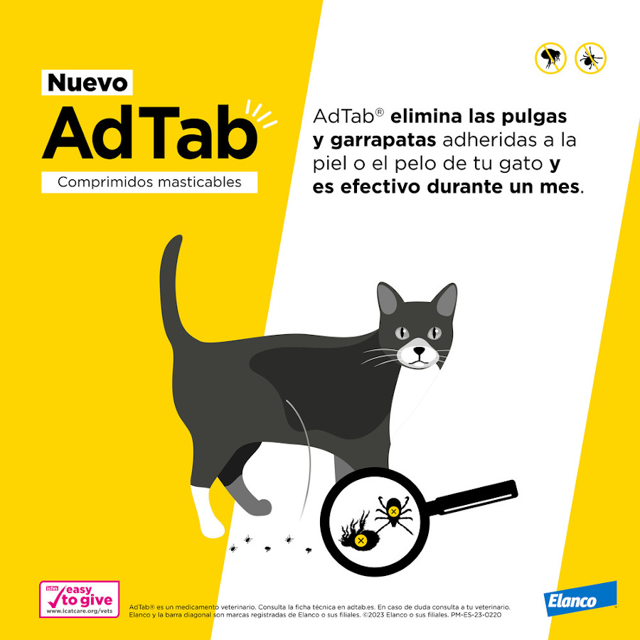 Comprimidos antiparasitários mastigáveis AdTab para gatos
