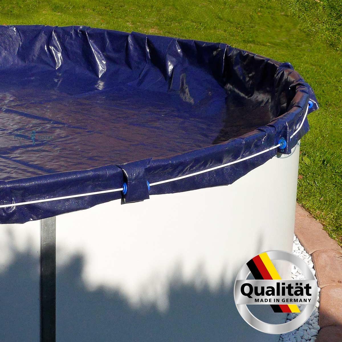 POOL Total Premium Ø 4,50 m Rundbecken Poolabdeckung - 200g/m² - blau/schwarz - Made in Germany by MTH…