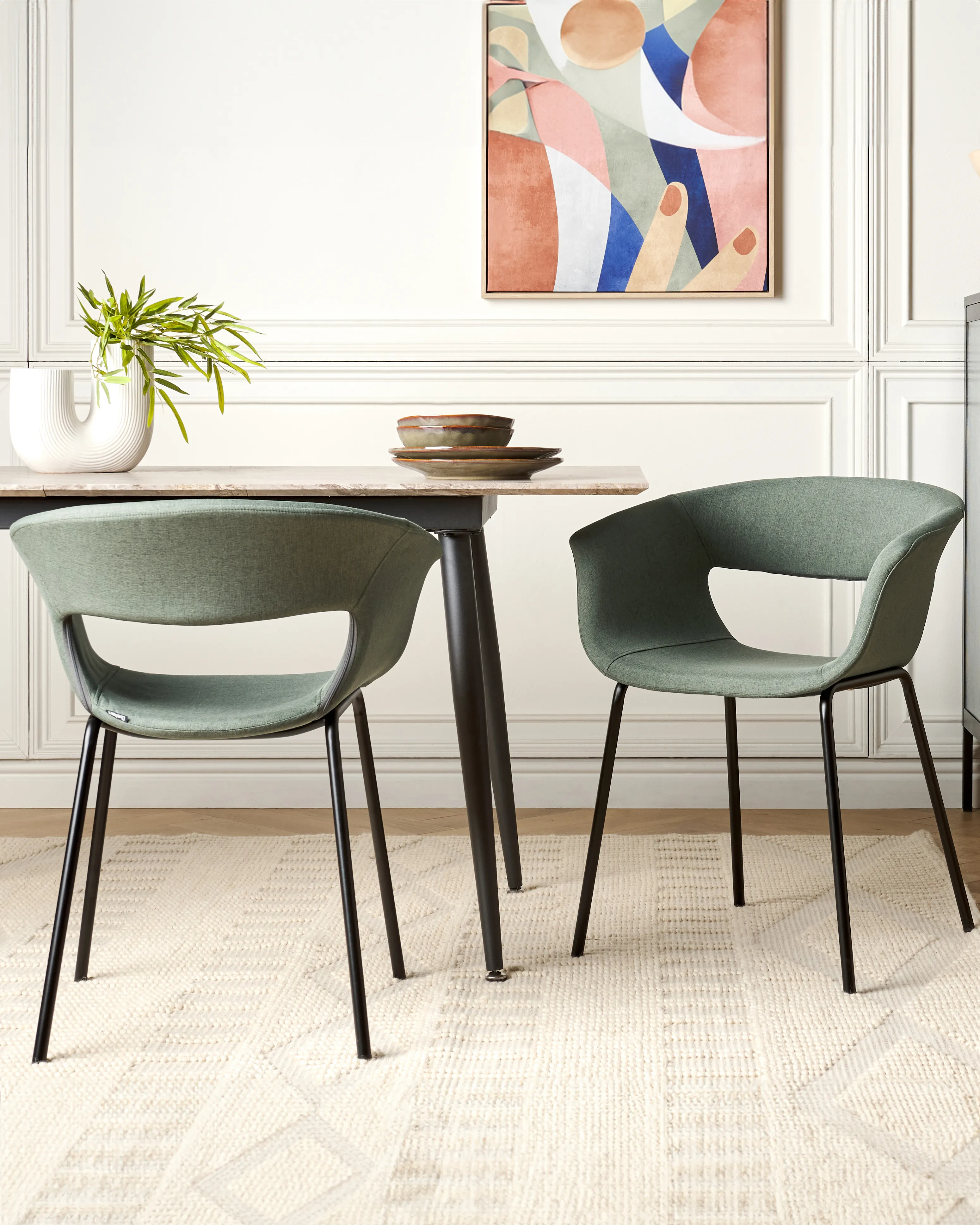 Set van 2 eetkamerstoelen ELMA Donkergroen