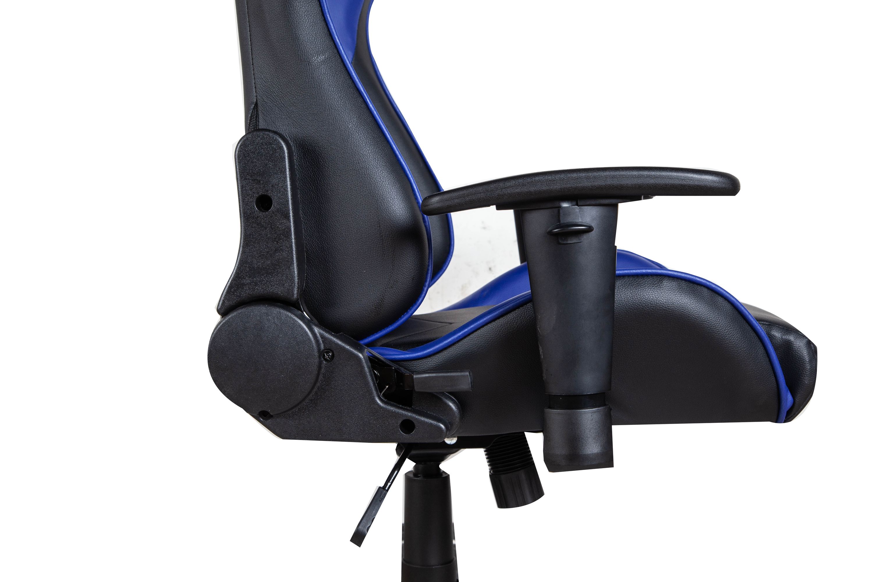 Gamingstuhl Bürostuhl Leder LIMITLESS schwarz/blau