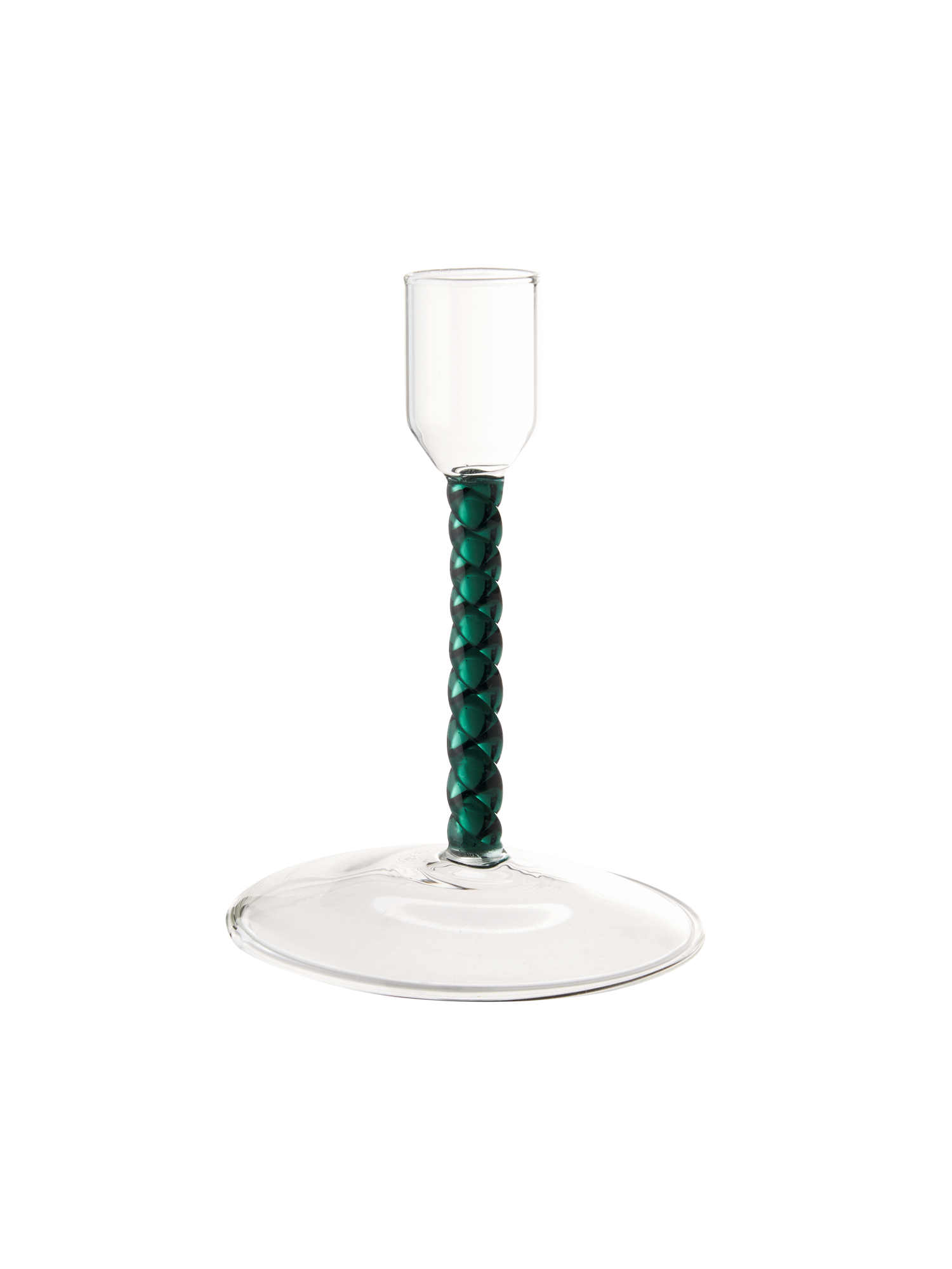 Lysestage | Glas. Ø9 x 12,5 cm. | Green