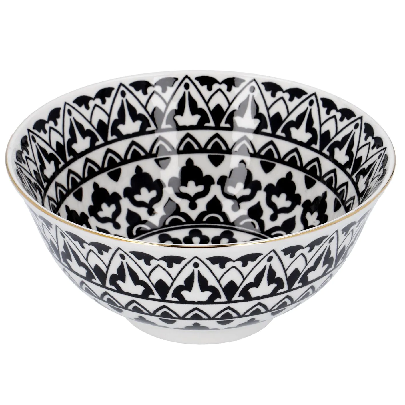 Schale China, groß, schwarz/weiß, Orient
