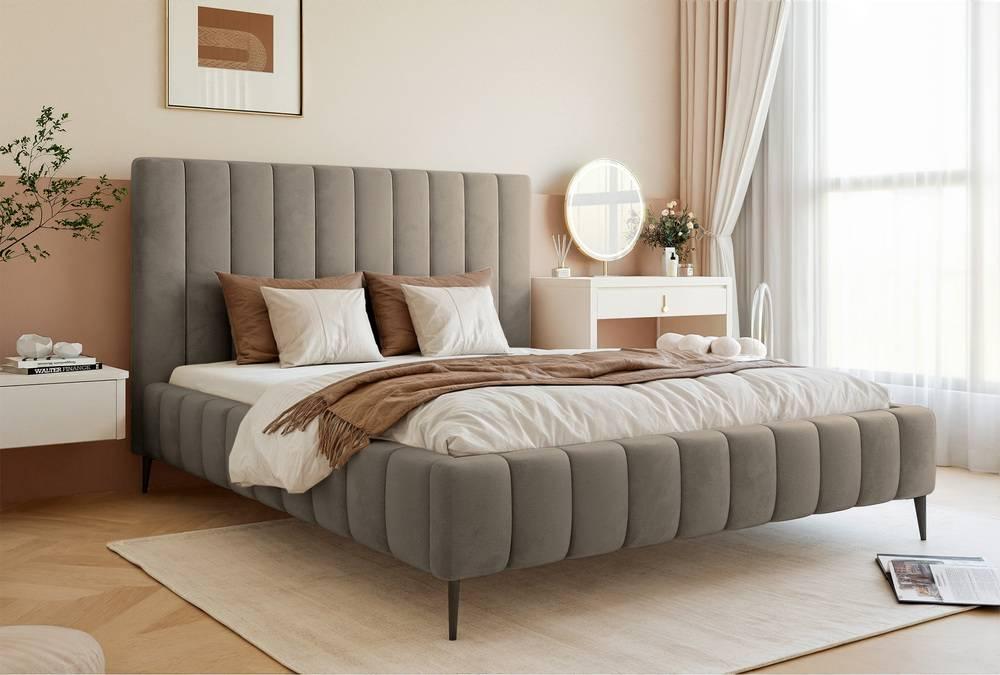 NADUVI Collection Bedframe Flores velvet 180x200 met opbergvak