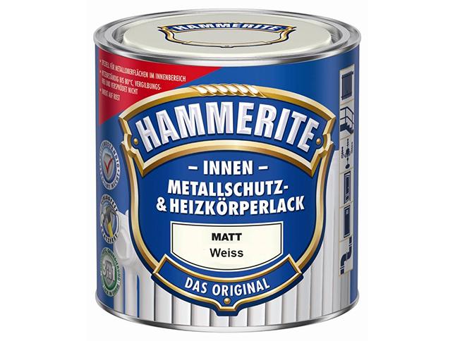 Hammerite Metallschutz- & Heizkörperlack Seidenmatt, Weiss, Innen Rostschützende Lackierung auf Wasserbasis