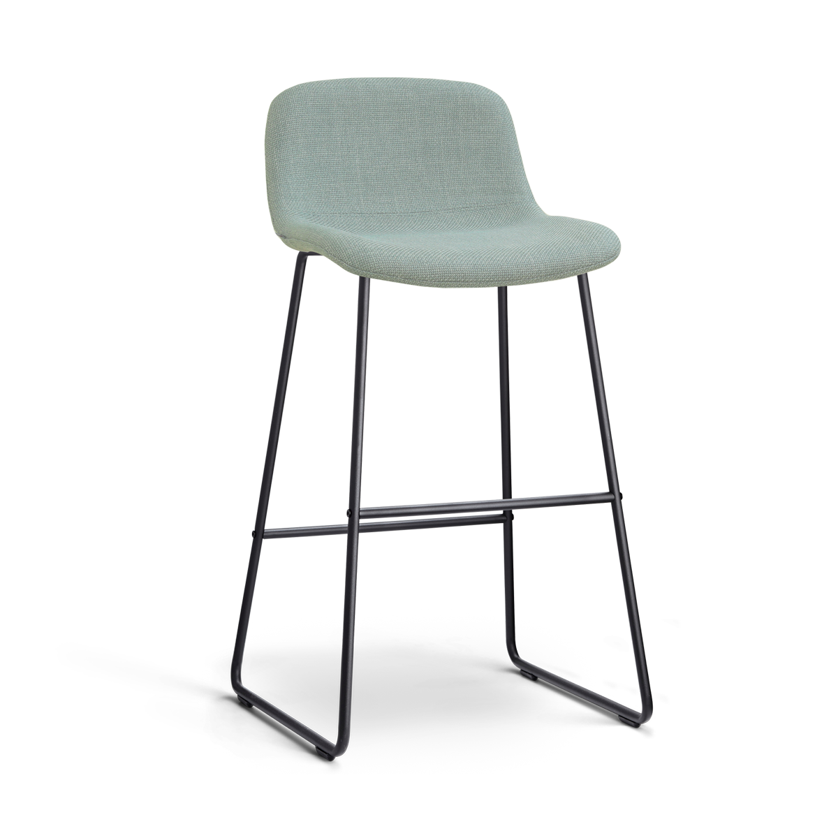 Barkruk Nino-Mats zwart onderstel saliegroen 75 cm