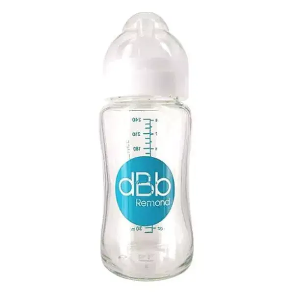 Mamadeira dBb Remond de silicone com abertura larga +0m branca 240ml