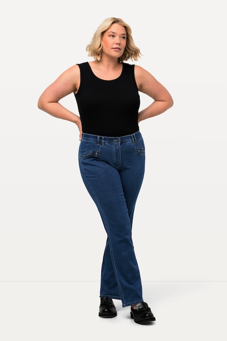 Jeans Mony, konisches Bein, Reißverschlusstaschen