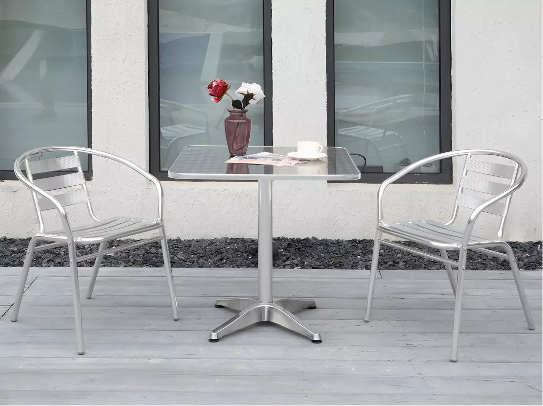 Table de jardin carrée en aluminium L.70 cm - MONTMARTRE de MYLIA