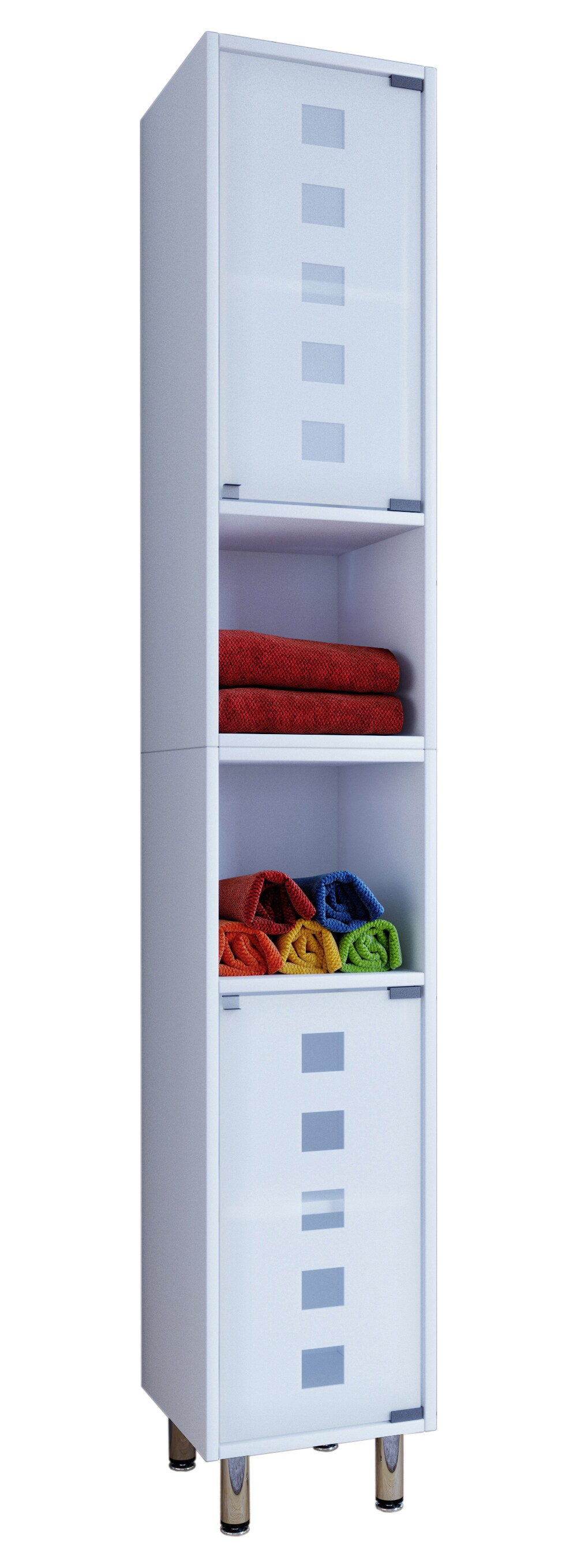 VCM Holz Badmöbel Stand Badregal Badezimmer Badschrank Hochschrank Glastür Darola