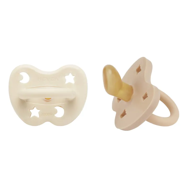 Hevea Tétines physiologiques en caoutchouc naturel - Lot de 2 | Crème