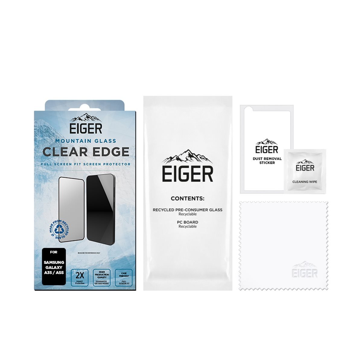 Samsung Galaxy A55 / A35 Mountain Glass Clear Edge Panzerglas 3D Displayschutz Case Friendly (EGSP00953)