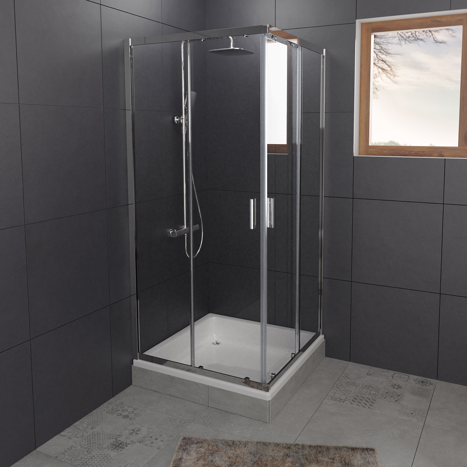 Riho Hamar R207 douchecabine 100x100cm chroom