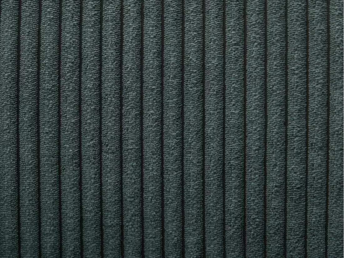 Lot de 2 tabourets en velours côtelé et métal noir - Hauteur réglable - Vert - LILIYA