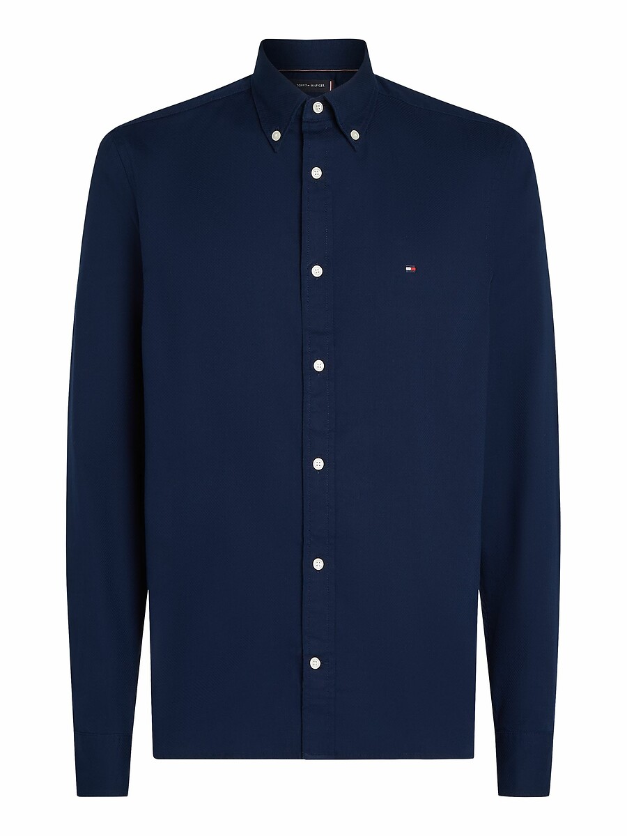 TOMMY HILFIGER<br>Camisa reta em tecido dobby