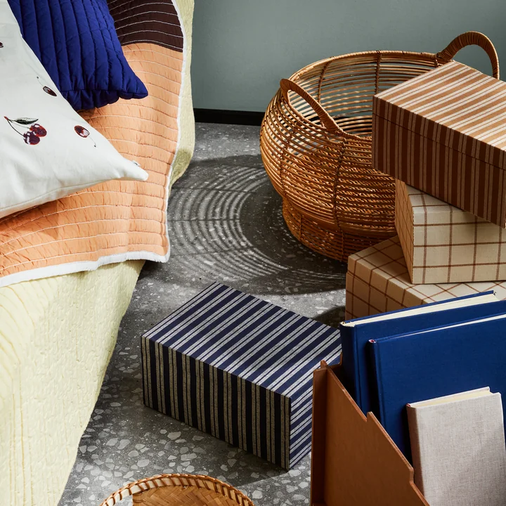 Broste Copenhagen - Safi Rattan Korb eckig, natur (2er-Set)